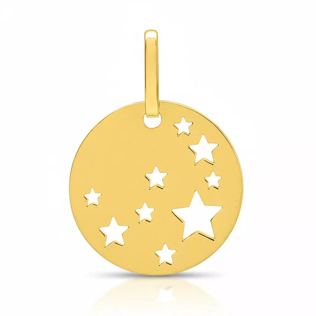 Pendentif Médaille Or Étoile - Pendentif en Or 750 18k - Bijoux en Vogue