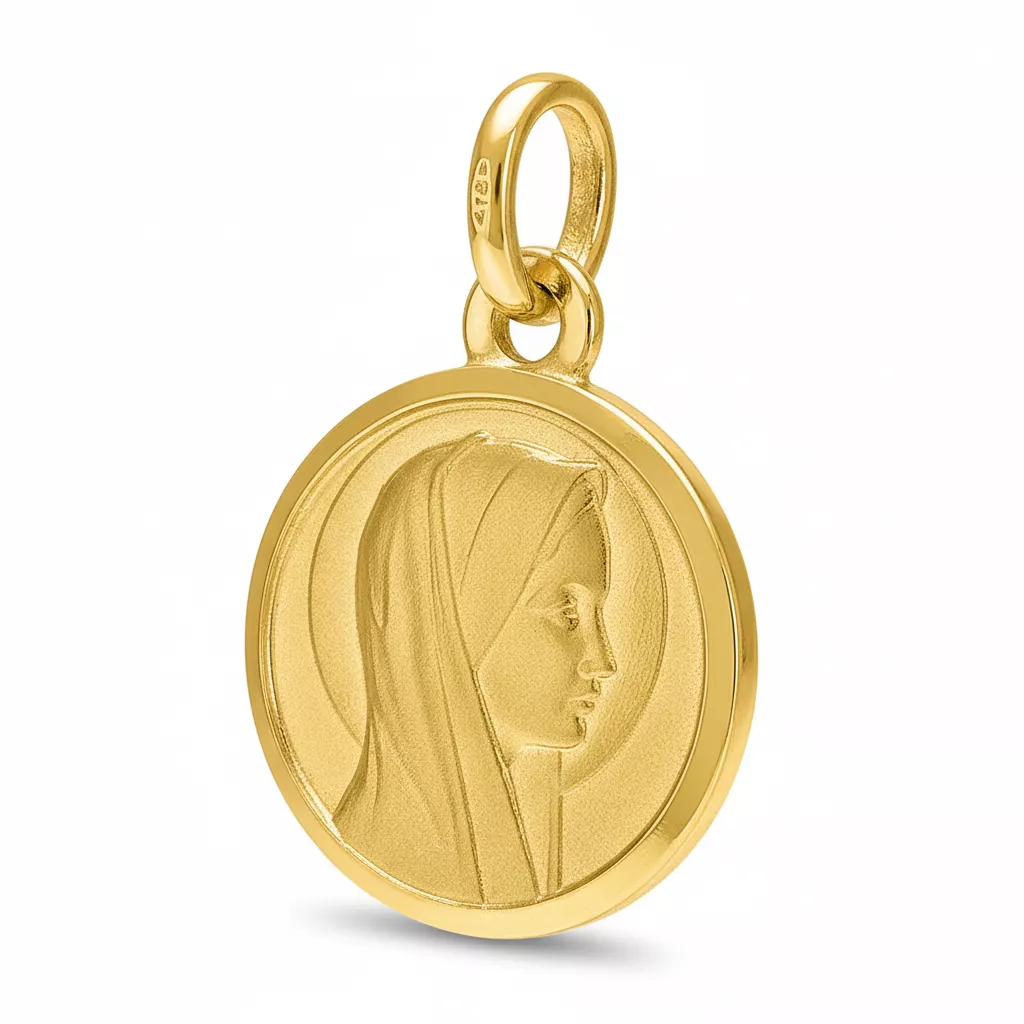 Pendentif Médaille Or Vierge Marie - Pendentif en Or 750 18k - Bijoux en Vogue