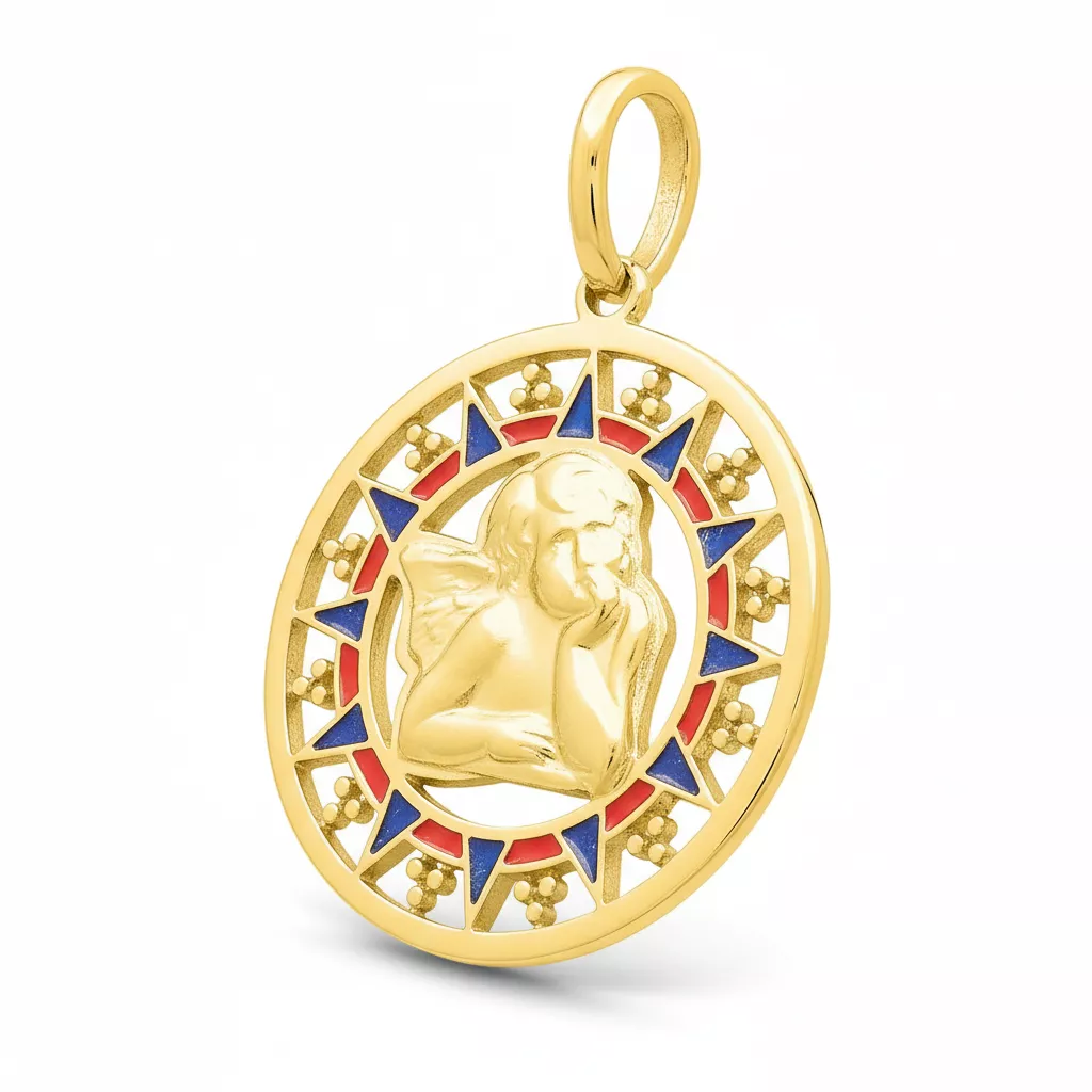 Pendentif Médaille Or Ange de Raphaël - Pendentif en Or 750 18k - Bijoux en Vogue