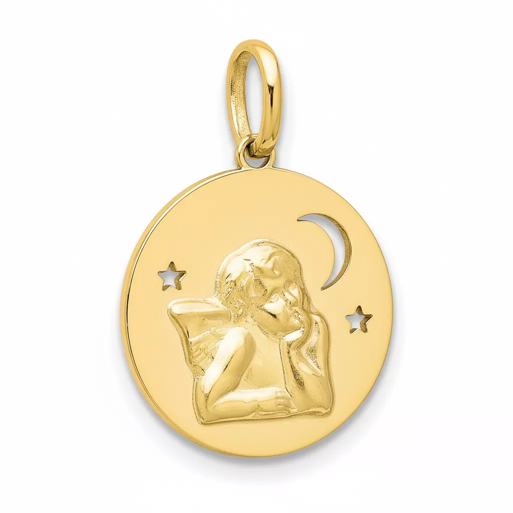 Pendentif Médaille Or Ange de Raphaël - Pendentif en Or 750 18k - Bijoux en Vogue