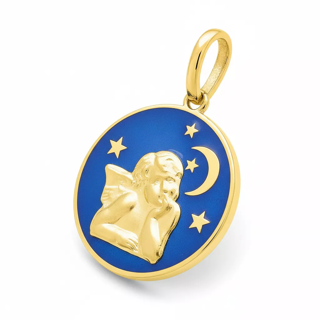 Pendentif Médaille Or Ange de Raphaël - Pendentif en Or 750 18k - Bijoux en Vogue