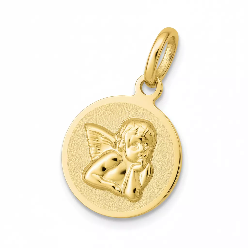 Pendentif Médaille Or Ange de Raphaël - Pendentif en Or 750 18k - Bijoux en Vogue
