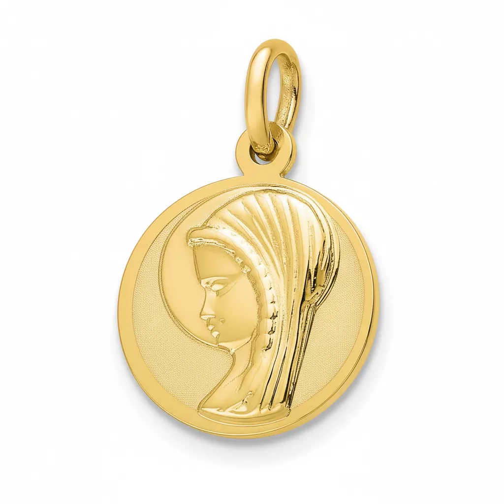 Pendentif Médaille Or Vierge Marie - Pendentif en Or 750 18k - Bijoux en Vogue
