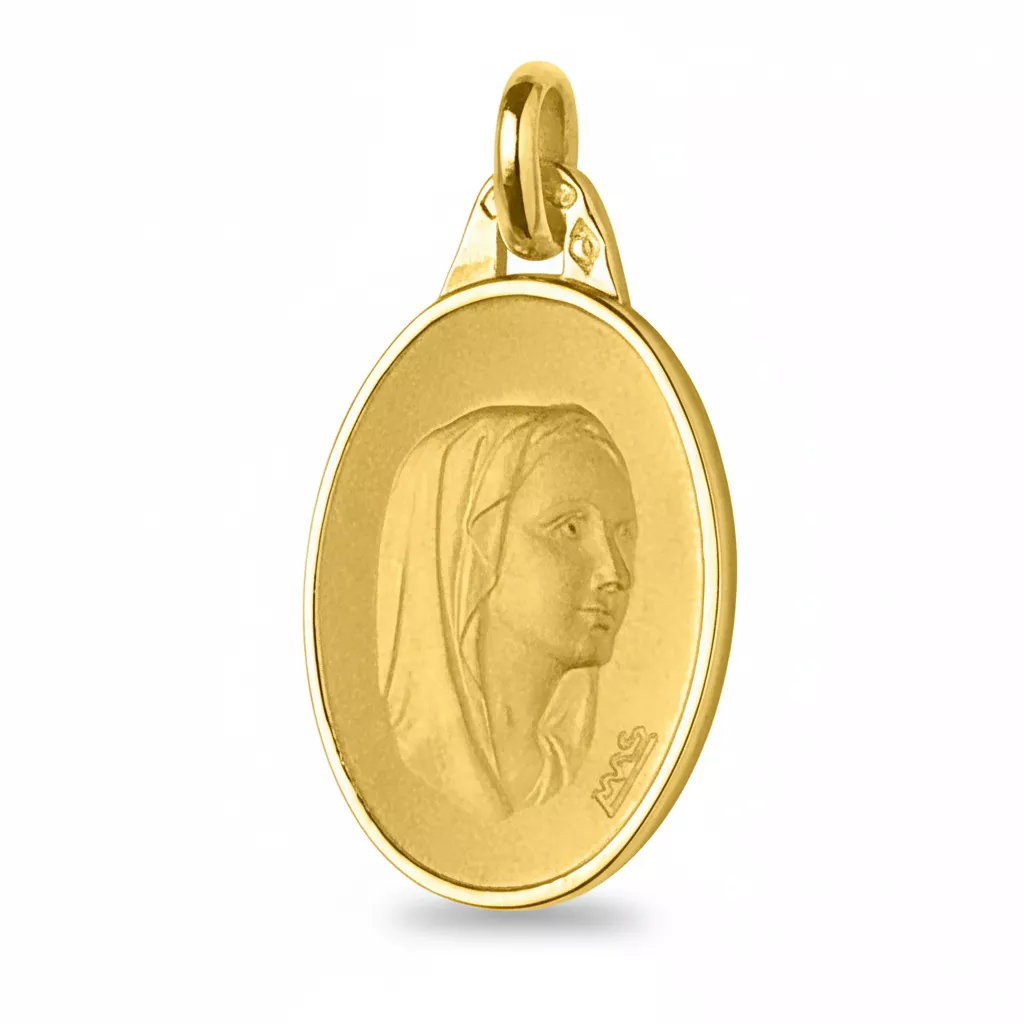 Pendentif Médaille Or Vierge Marie - Pendentif en Or 750 18k - Bijoux en Vogue