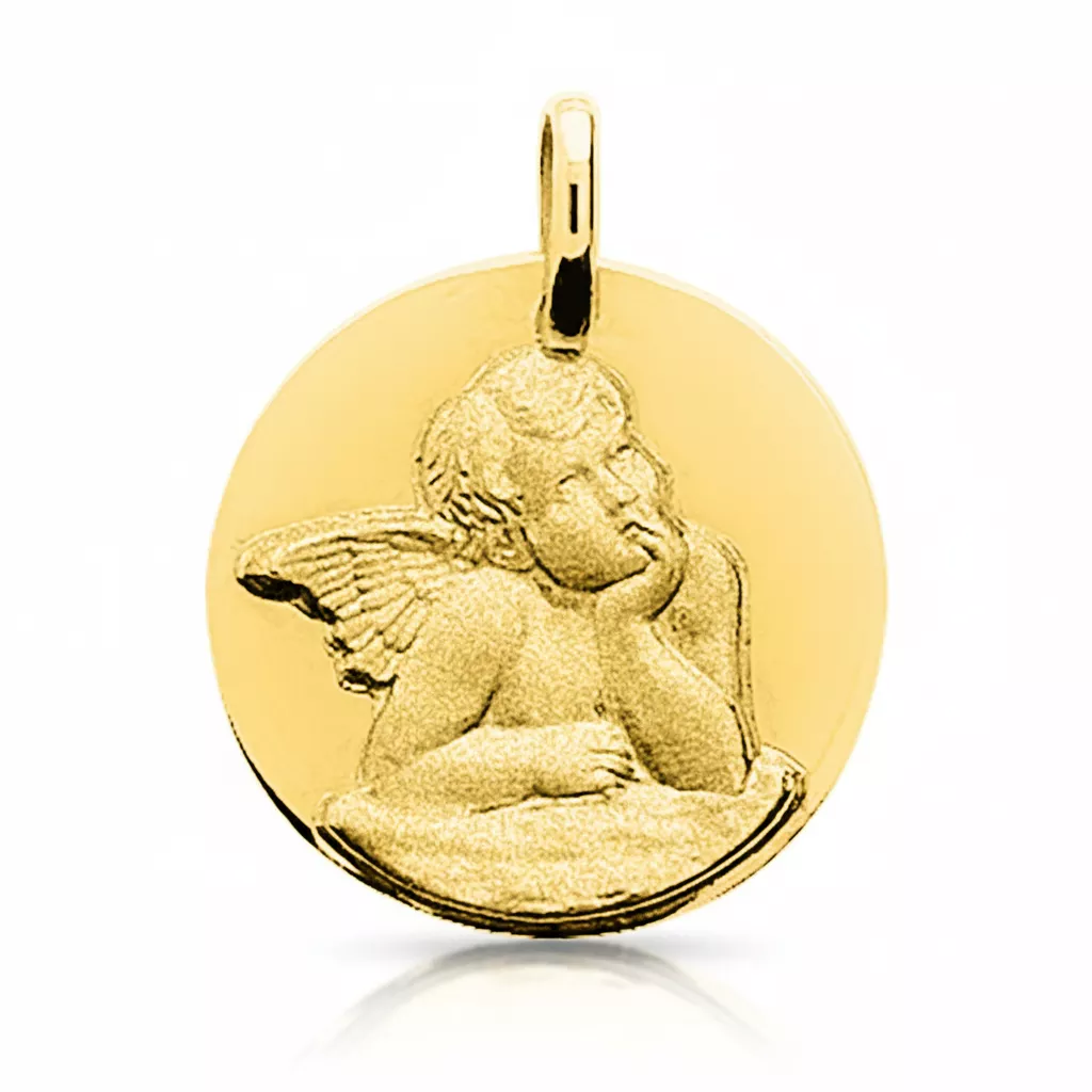 Pendentif Médaille Or Ange de Raphaël - Pendentif en Or 750 18k - Bijoux en Vogue