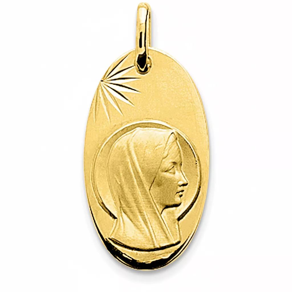 Pendentif Médaille Or Vierge Marie - Pendentif en Or 750 18k - Bijoux en Vogue
