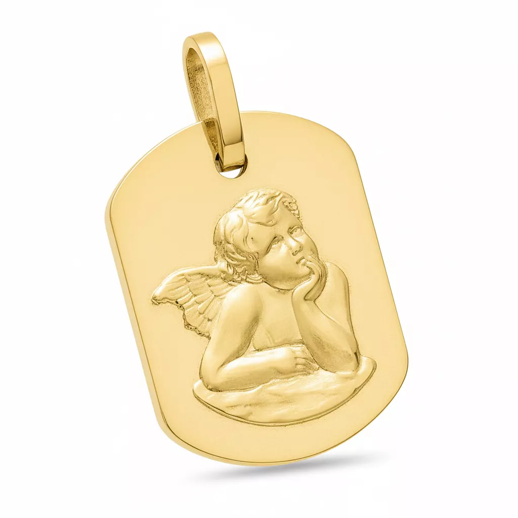 Pendentif Médaille Or Ange de Raphaël - Pendentif en Or 750 18k - Bijoux en Vogue