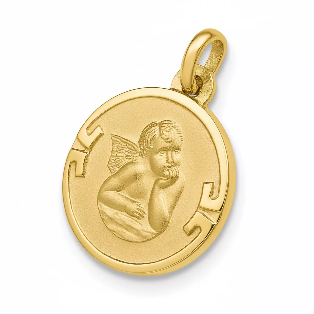 Pendentif Médaille Or Ange de Raphaël - Pendentif en Or 750 18k - Bijoux en Vogue