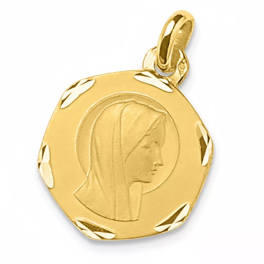 Pendentif Médaille Or Vierge Marie - Pendentif en Or 750 18k - Bijoux en Vogue