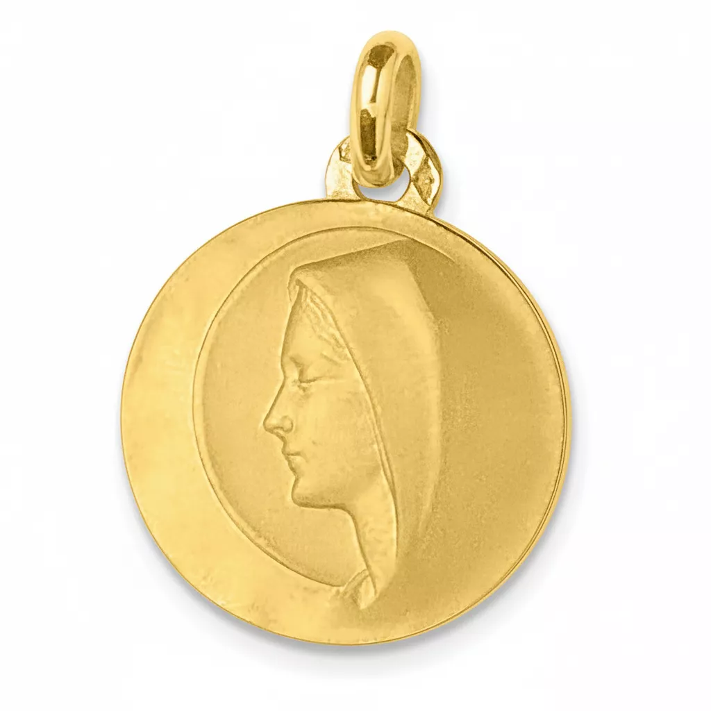 Pendentif Médaille Or Vierge Marie - Pendentif en Or 750 18k - Bijoux en Vogue