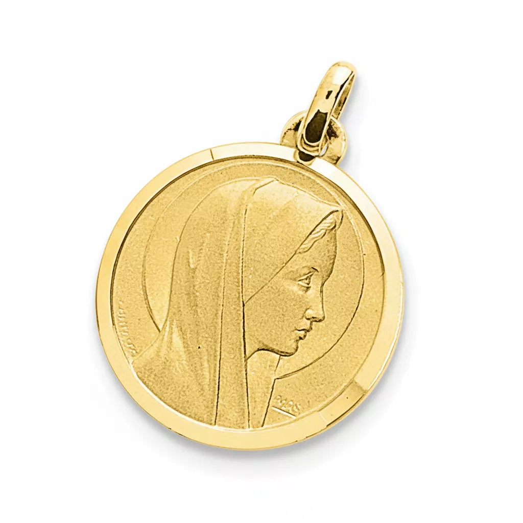 Pendentif Médaille Or Vierge Marie - Pendentif en Or 750 18k - Bijoux en Vogue