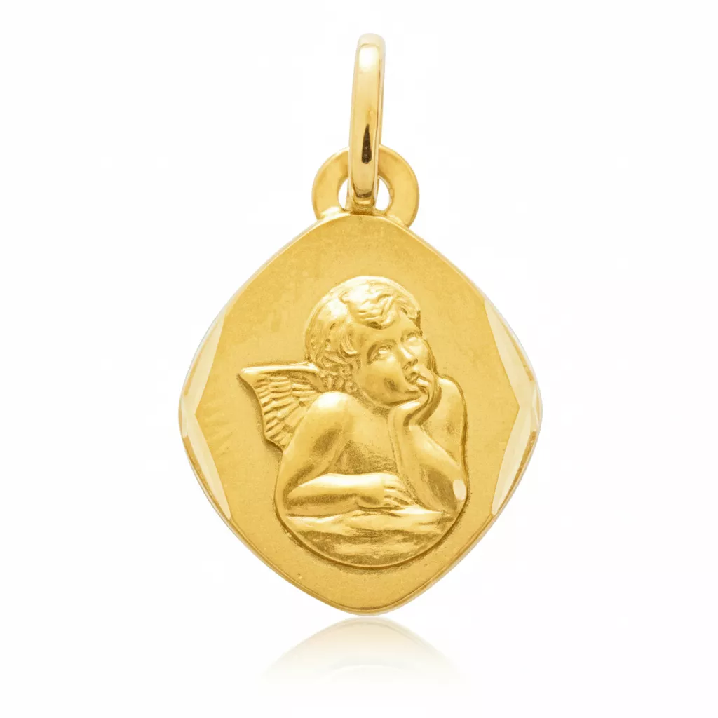 Pendentif Médaille Or Ange de Raphaël - Pendentif en Or 750 18k - Bijoux en Vogue