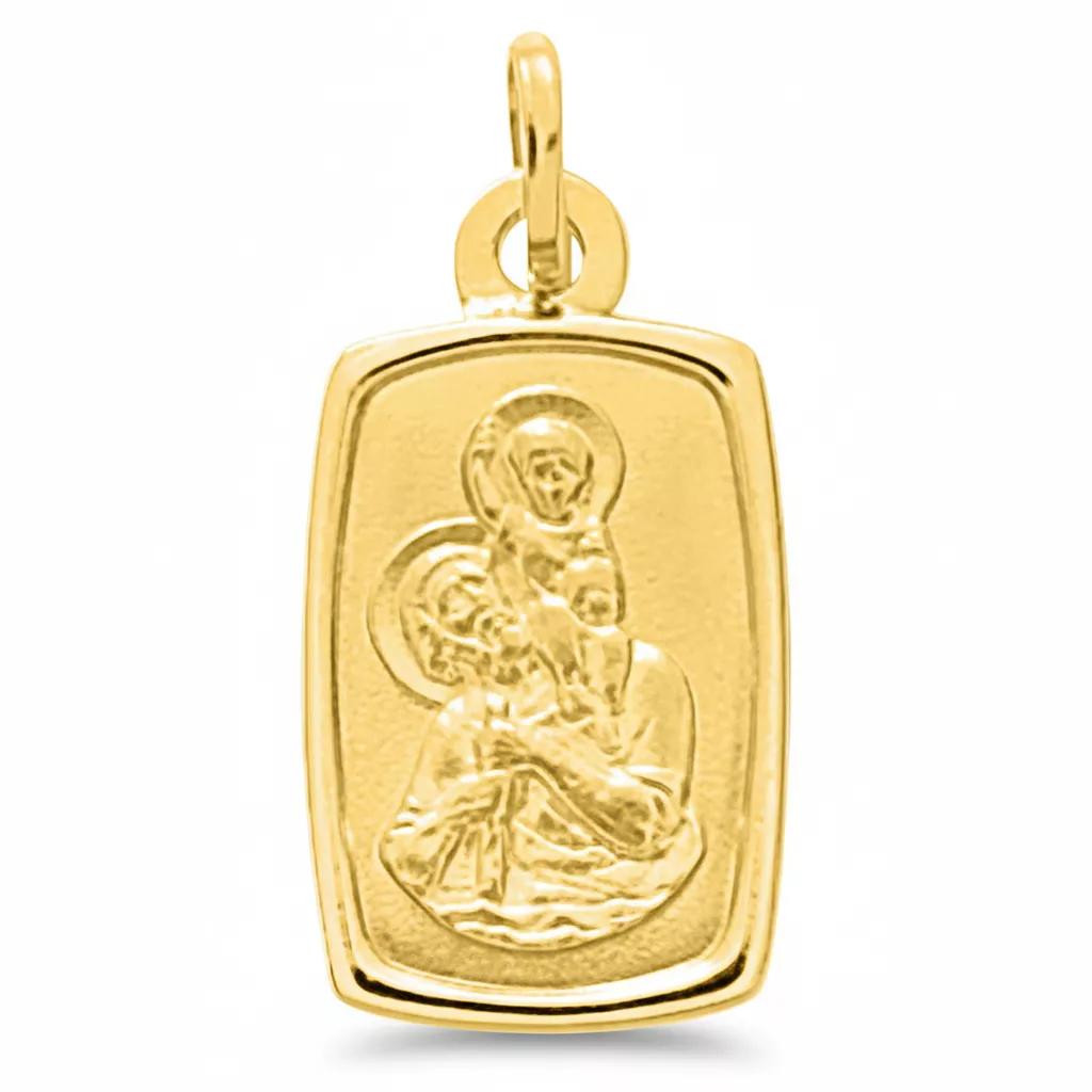 Pendentif Médaille Or Saint Christophe portant Jésus - Pendentif en Or 750 18k - Bijoux en Vogue