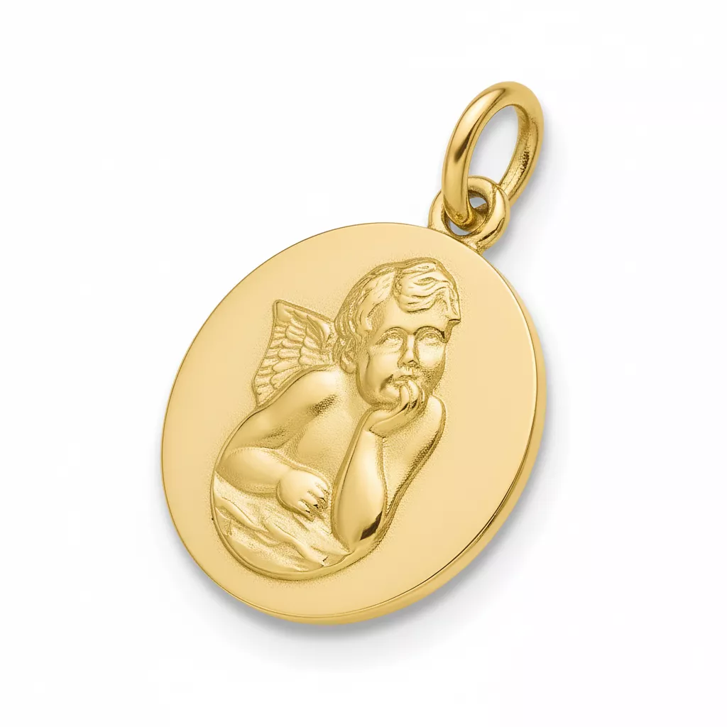 Pendentif Médaille Or Ange de Raphaël - Pendentif en Or 750 18k - Bijoux en Vogue