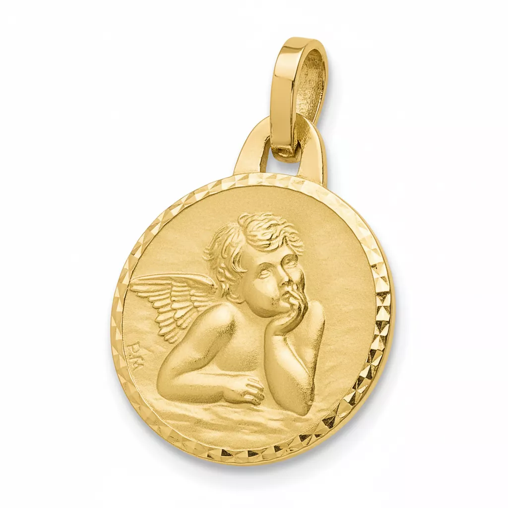Pendentif Médaille Or Ange de Raphaël - Pendentif en Or 750 18k - Bijoux en Vogue