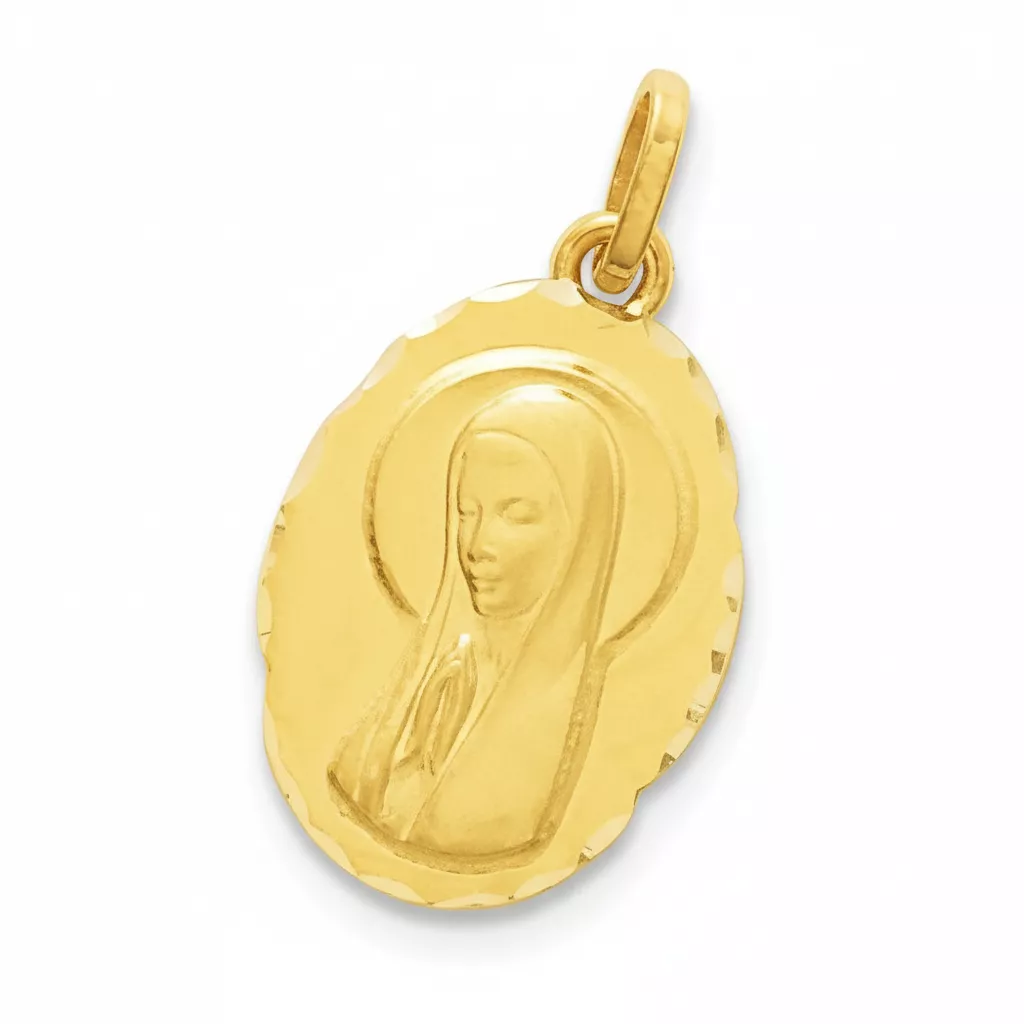 Pendentif Médaille Or Vierge Marie - Pendentif en Or 750 18k - Bijoux en Vogue