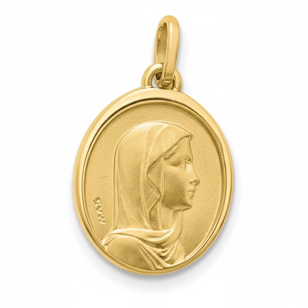 Pendentif Médaille Or Vierge Marie - Pendentif en Or 750 18k - Bijoux en Vogue