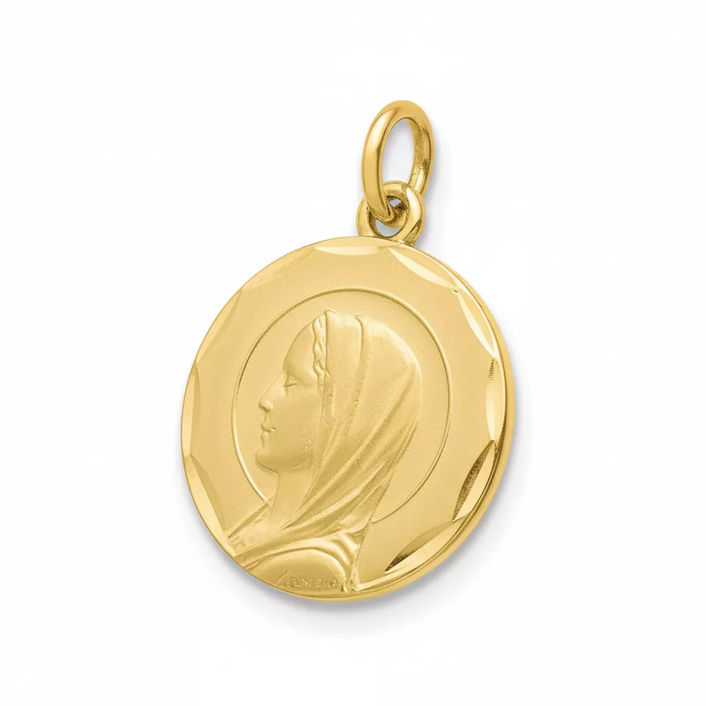 Pendentif Médaille Or Vierge Marie - Pendentif en Or 750 18k - Bijoux en Vogue