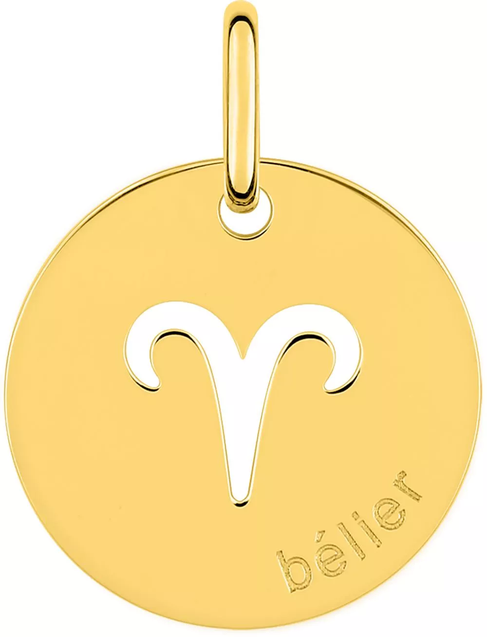 Pendentif Médaille Or Bélier - Pendentif en Or 750 18k - Bijoux en Vogue