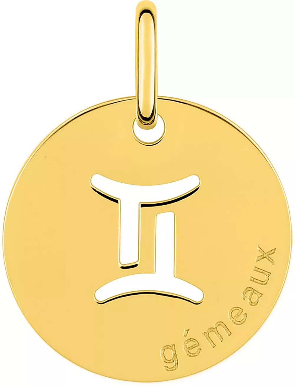 Pendentif Médaille Or Gémeaux - Pendentif en Or 750 18k - Bijoux en Vogue