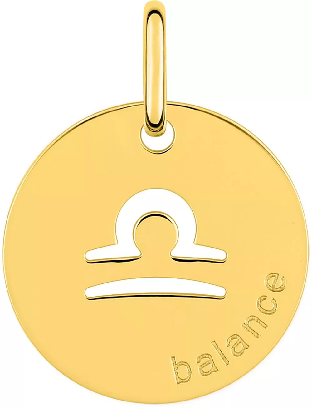 Pendentif Médaille Or Balance - Pendentif en Or 750 18k - Bijoux en Vogue