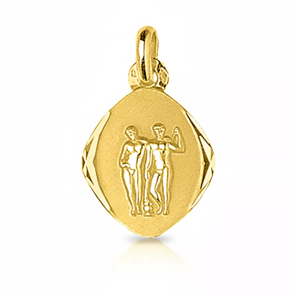 Pendentif Médaille Or Gémeaux - Pendentif en Or 750 18k - Bijoux en Vogue