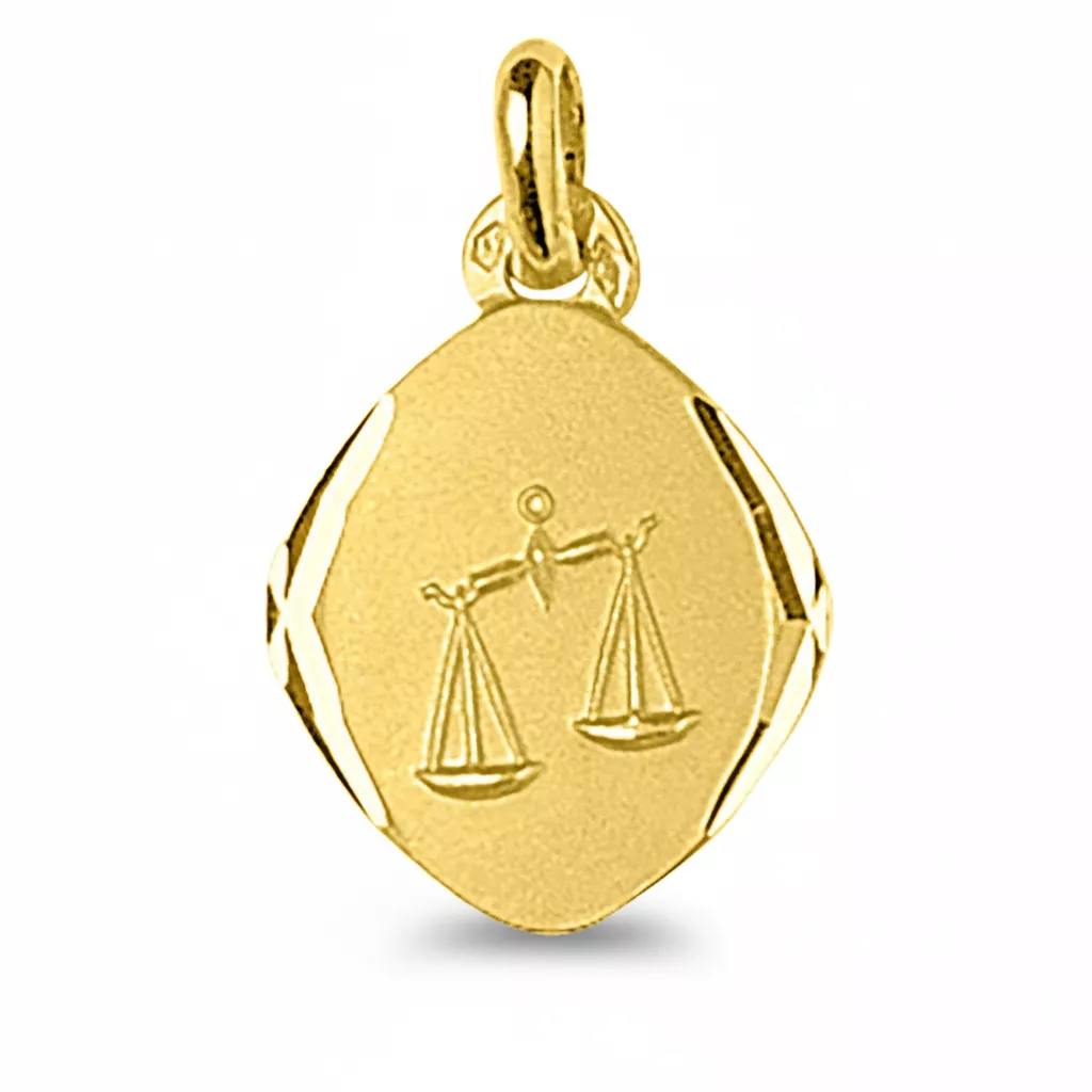 Pendentif Médaille Or Balance - Pendentif en Or 750 18k - Bijoux en Vogue