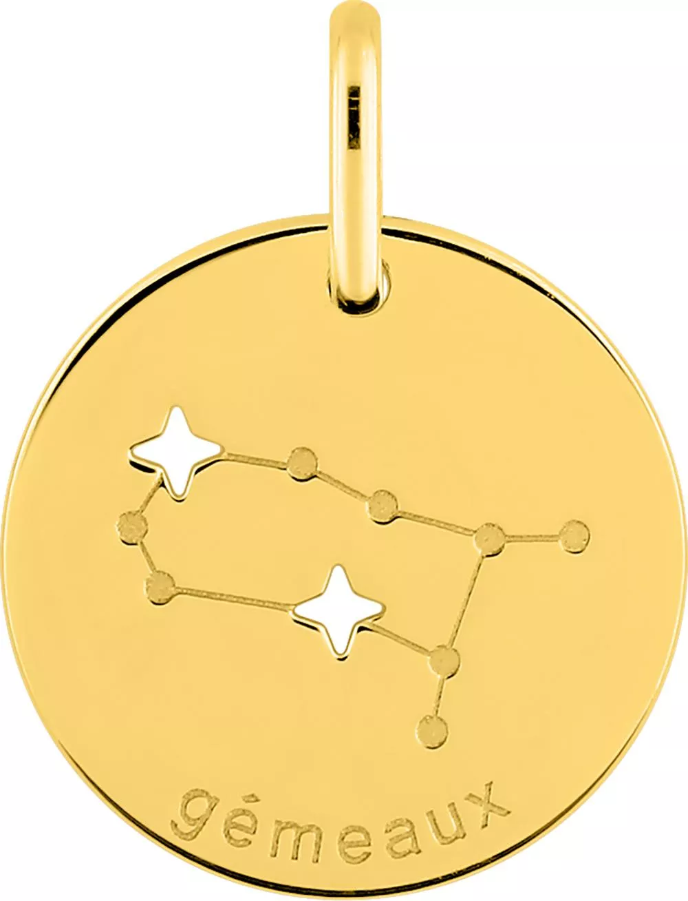 Pendentif Médaille Or Gémeaux - Pendentif en Or 750 18k - Bijoux en Vogue