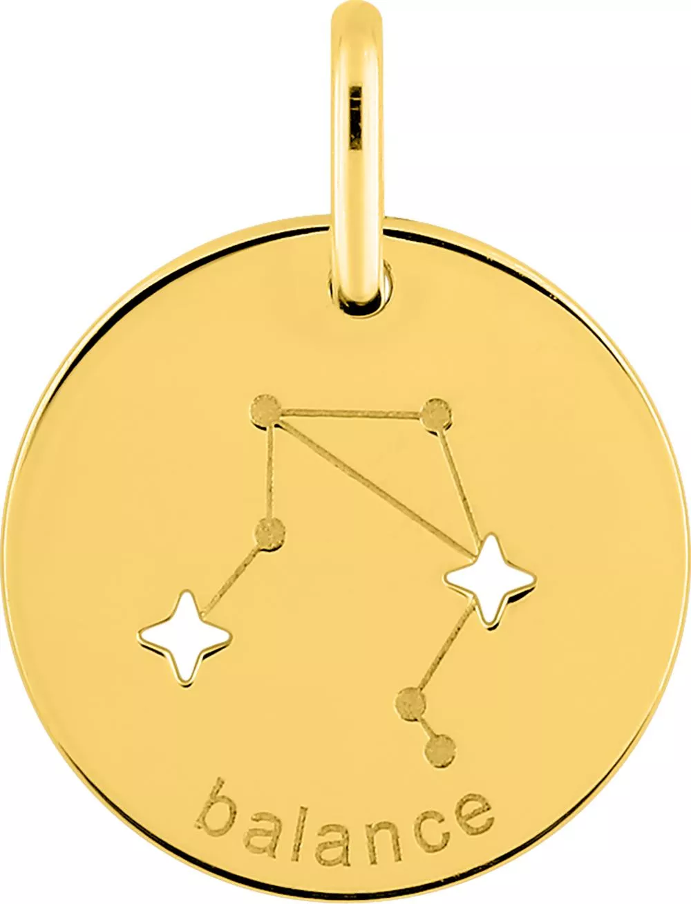 Pendentif Médaille Or Balance - Pendentif en Or 750 18k - Bijoux en Vogue