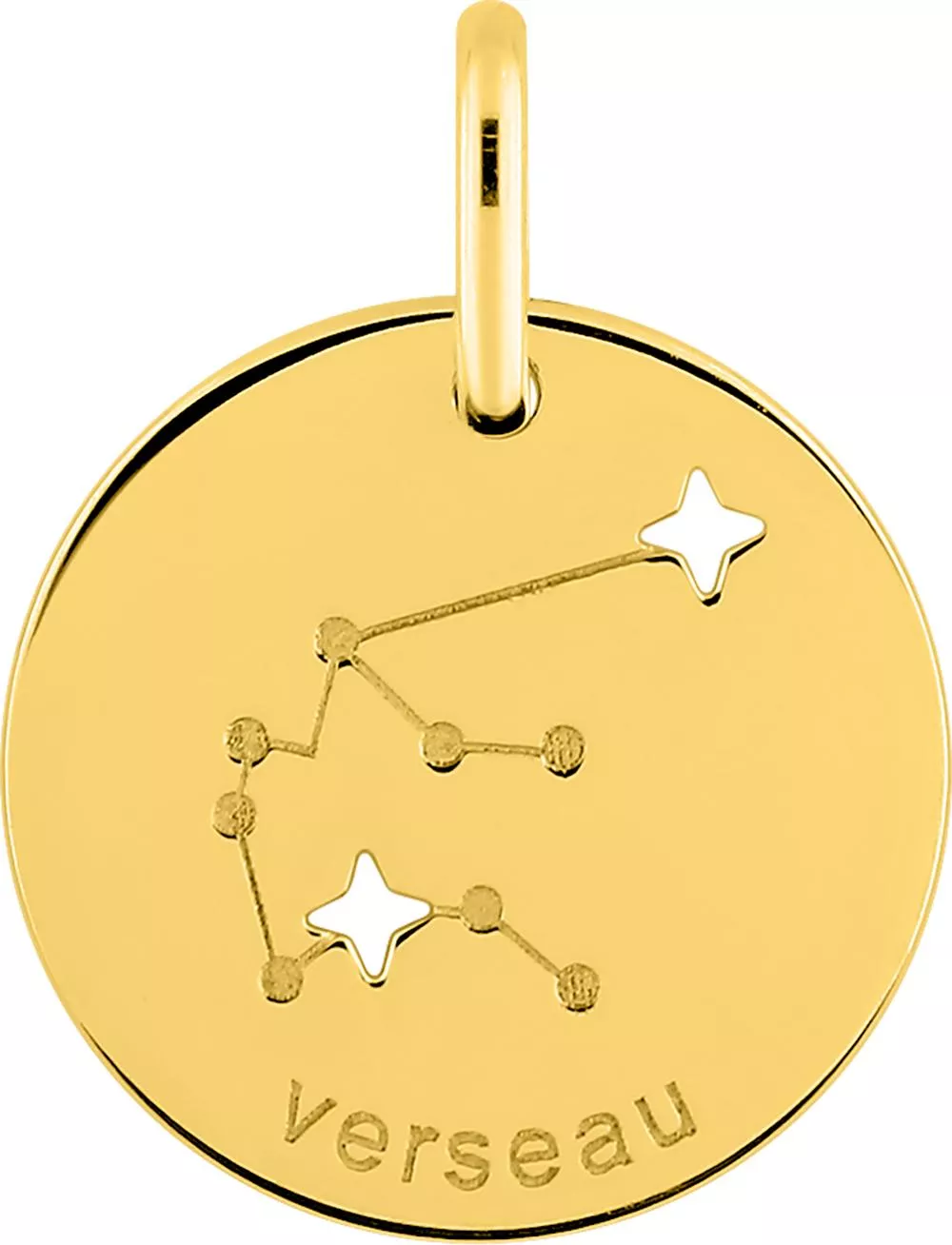 Pendentif Médaille Or Verseau - Pendentif en Or 750 18k - Bijoux en Vogue