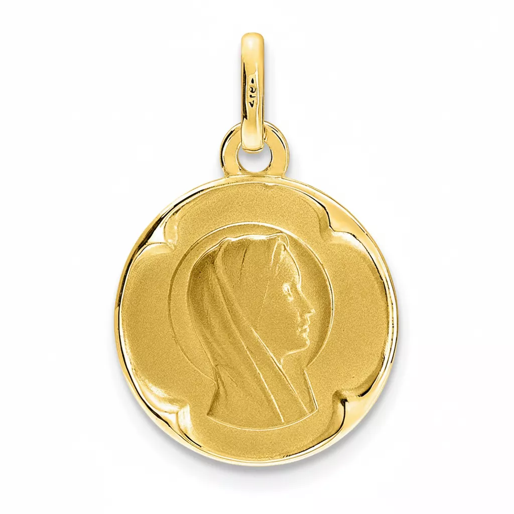 Pendentif Médaille Or Vierge Marie - Pendentif en Or 750 18k - Bijoux en Vogue