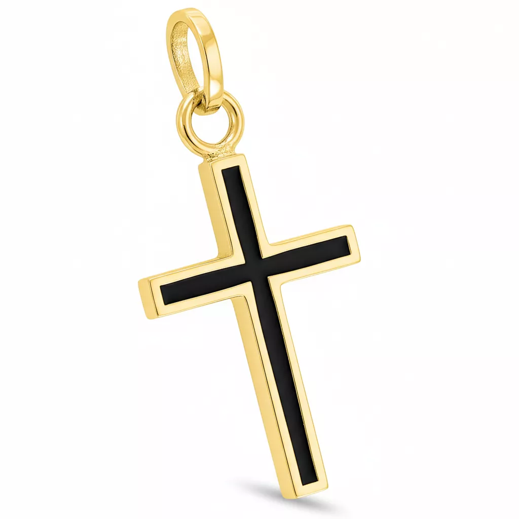Pendentif Médaille Or Croix Chrétienne - Pendentif en Or 750 18k - Bijoux en Vogue