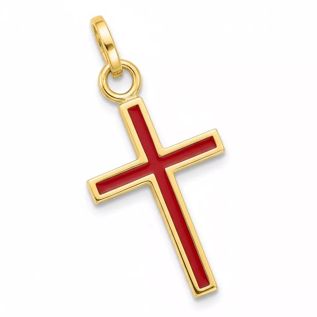 Pendentif Médaille Or Croix Chrétienne - Pendentif en Or 750 18k - Bijoux en Vogue