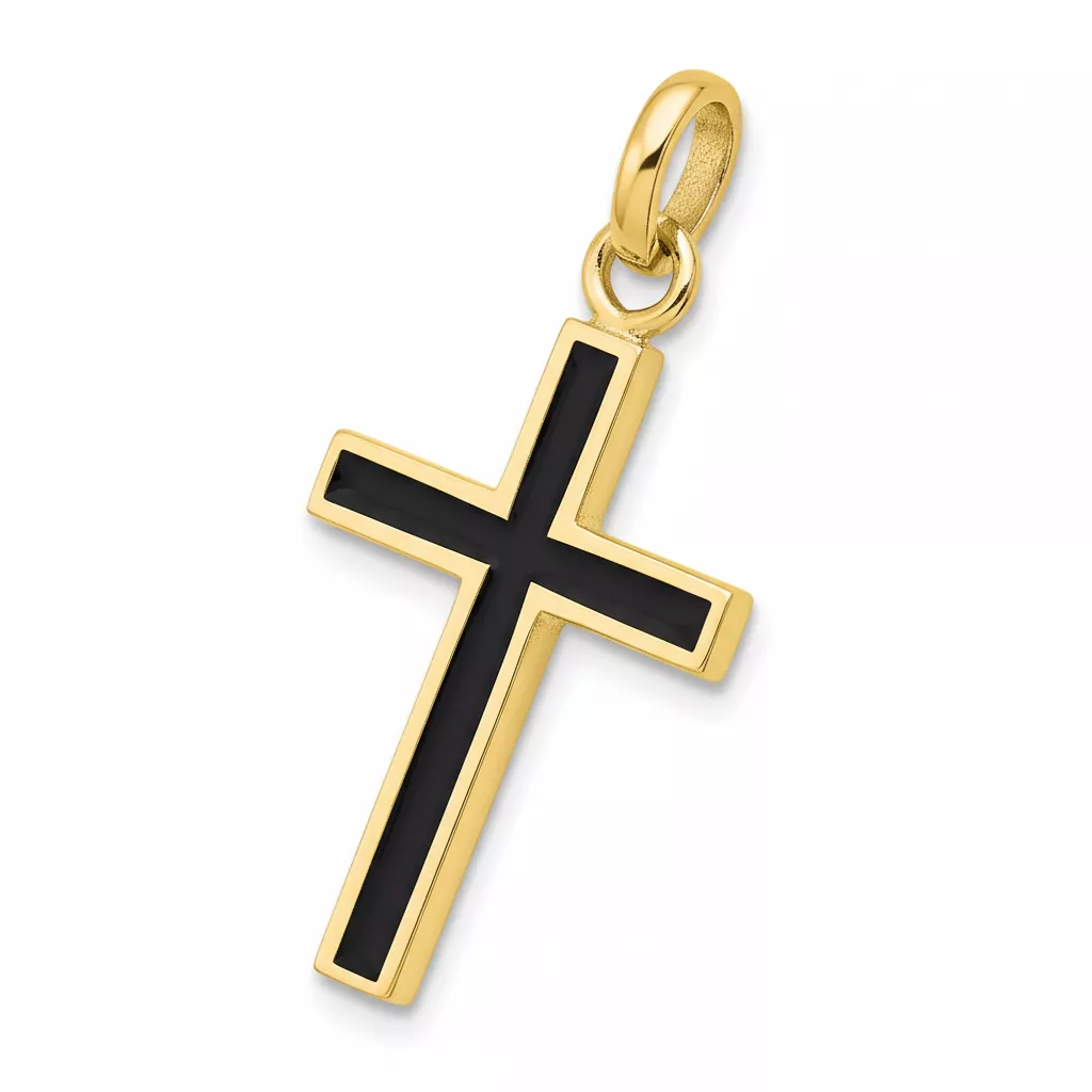 Pendentif Médaille Or Croix Chrétienne - Pendentif en Or 750 18k - Bijoux en Vogue