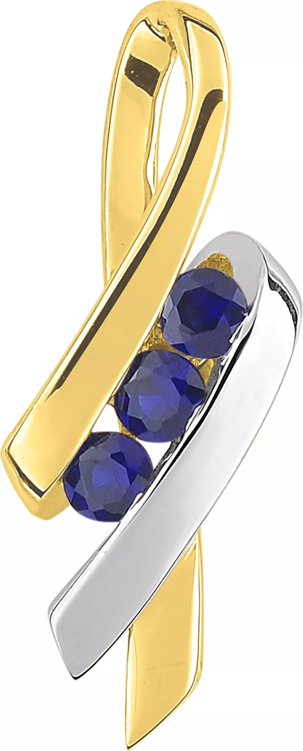 Pendentif Médaille Or Saphir - Pendentif en Or 750 18k - Bijoux en Vogue