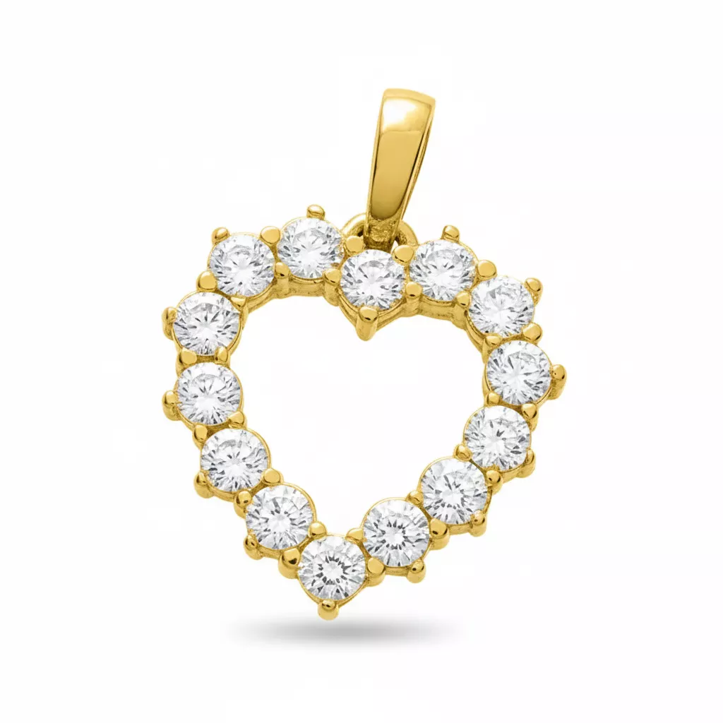 Pendentif Or Malgorazata Zirconium Coeur - Pendentif en Or 750 18k - Bijoux en Vogue