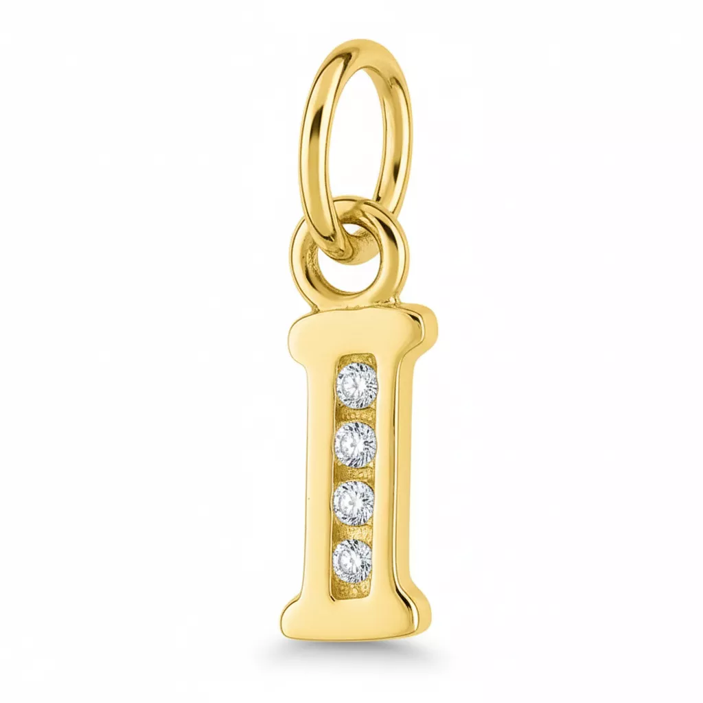 Pendentif Or Zirconium Lettre I - Pendentif en Or 750 18k - Bijoux en Vogue