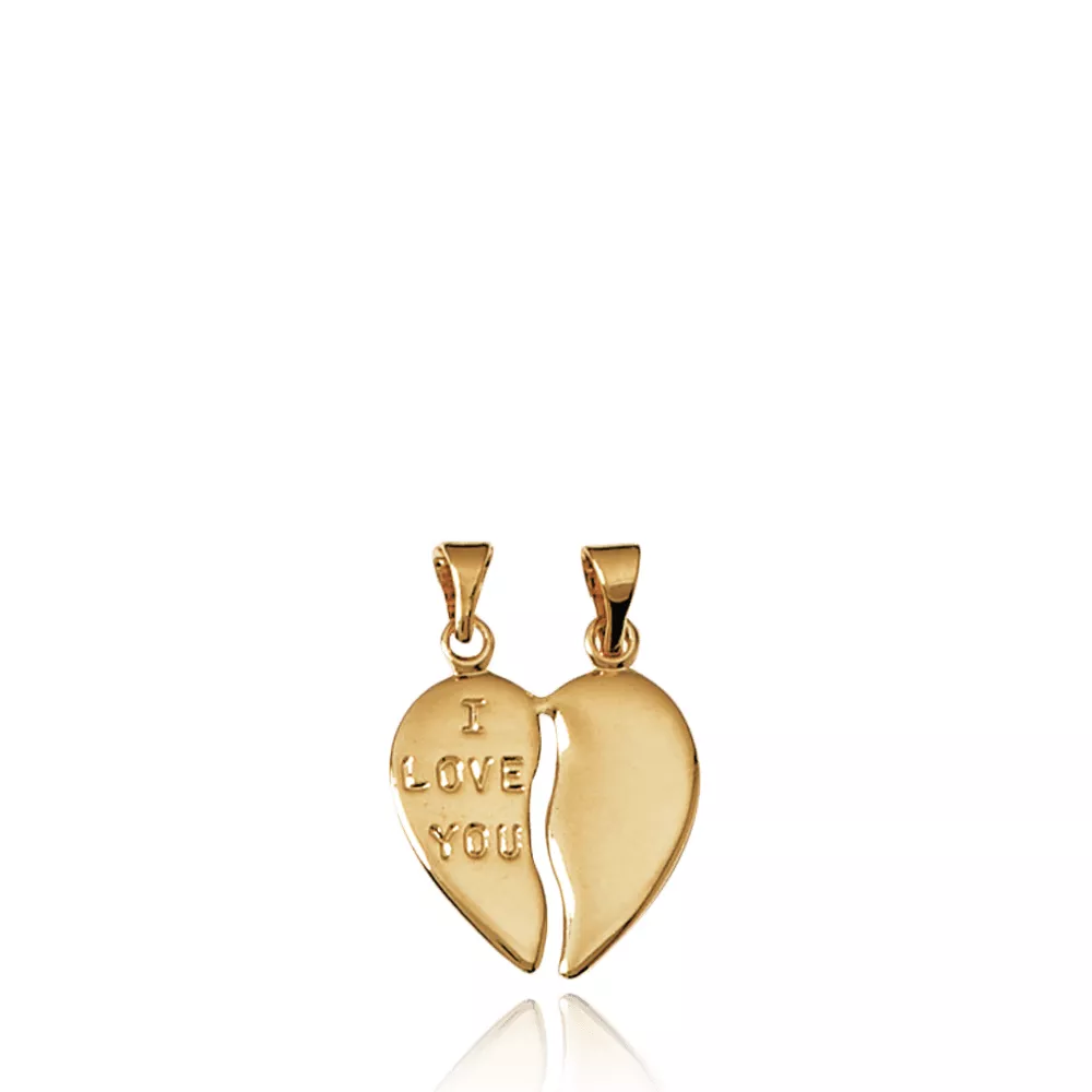 Pendentif Coeur Fendu I love Castanhiera you Amour - Pendentif en Plaqué Or - Bijoux en Vogue