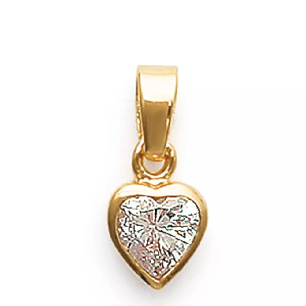 Pendentif coeur zircon Hiranya immergé - Pendentif en Plaqué Or - Bijoux en Vogue