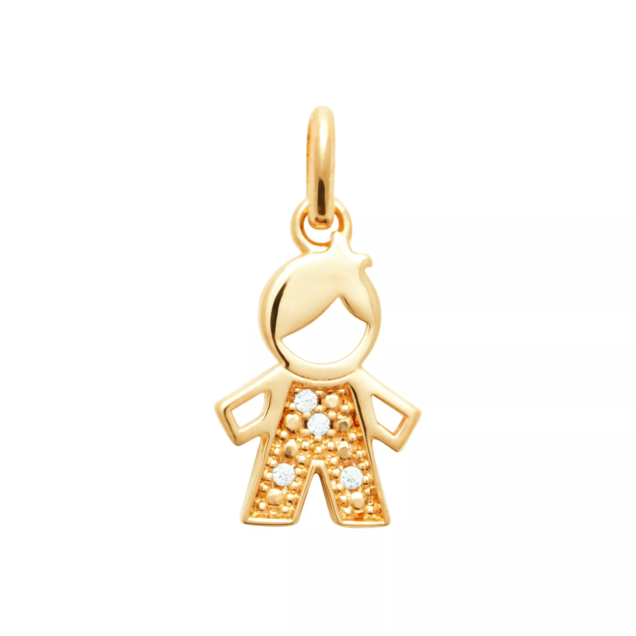 Pendentif Plaqué Or Piocelle Zirconium Figuratif Joaillerie - Pendentif en Plaqué or
