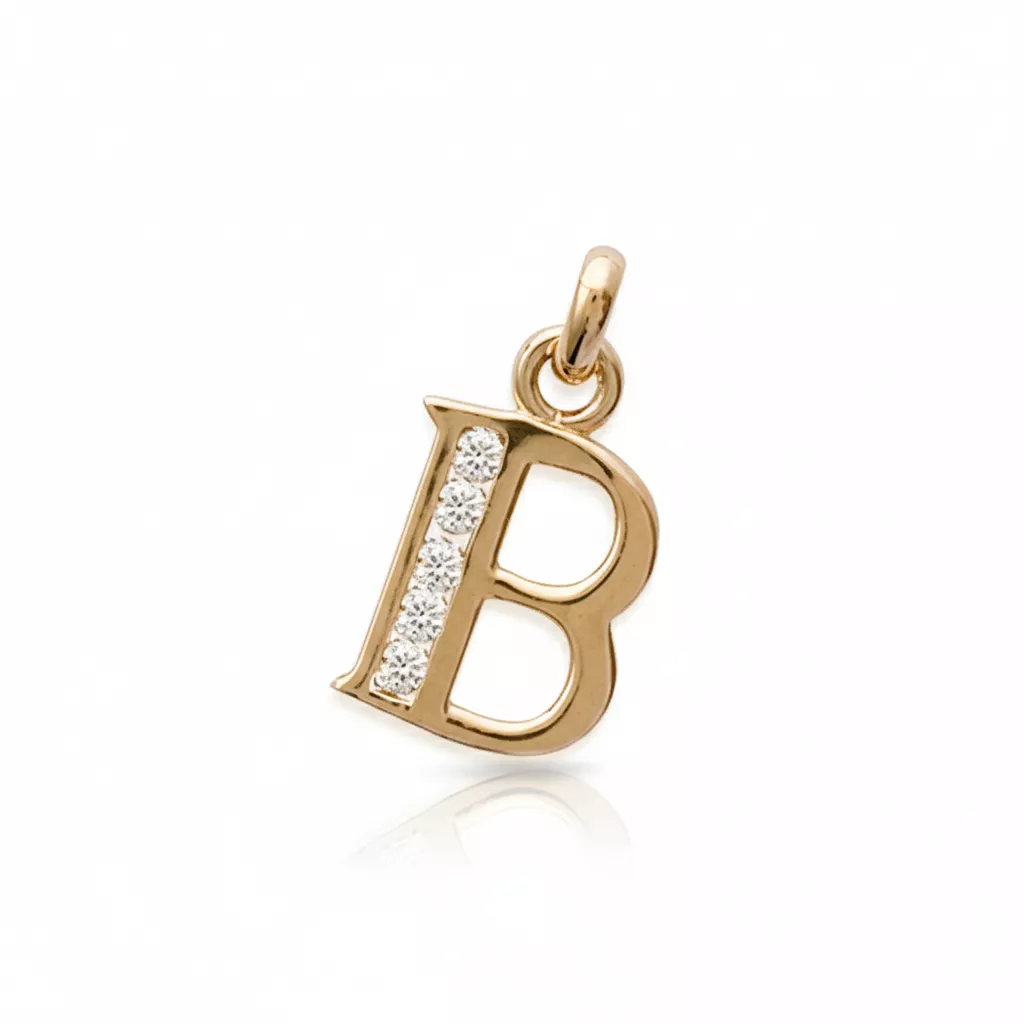 Pendentif Plaqué Or Zirconium Lettre B - Pendentif en Plaqué or - Bijoux en Vogue