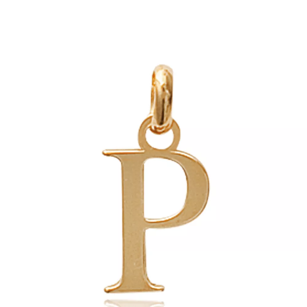 Pendentif Lettre P Famboga moderne - Pendentif en Plaqué Or - Bijoux en Vogue