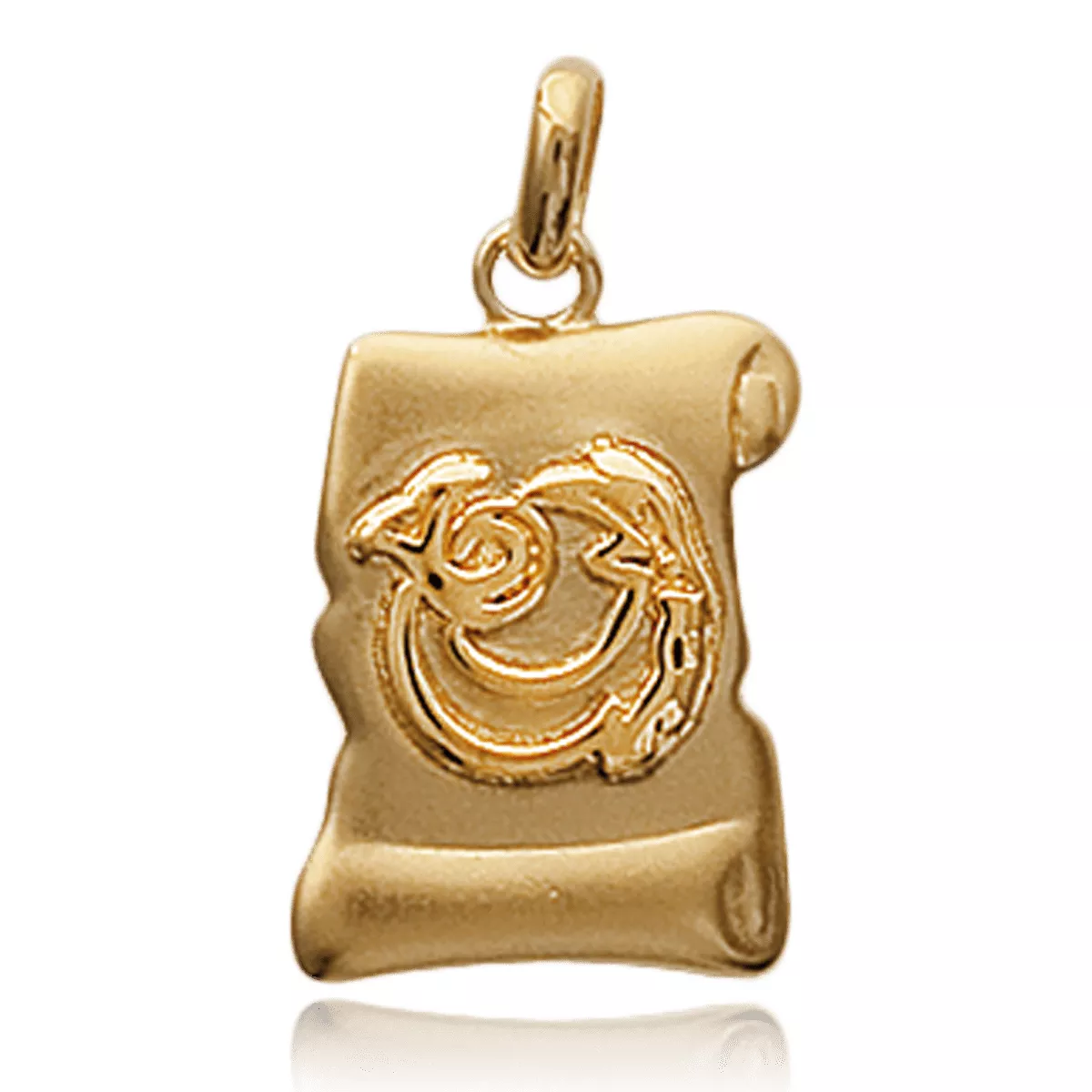 Pendentif Capricorne Sur Emalka Parchemin Astrologique - Pendentif en Plaqué Or - Bijoux en Vogue