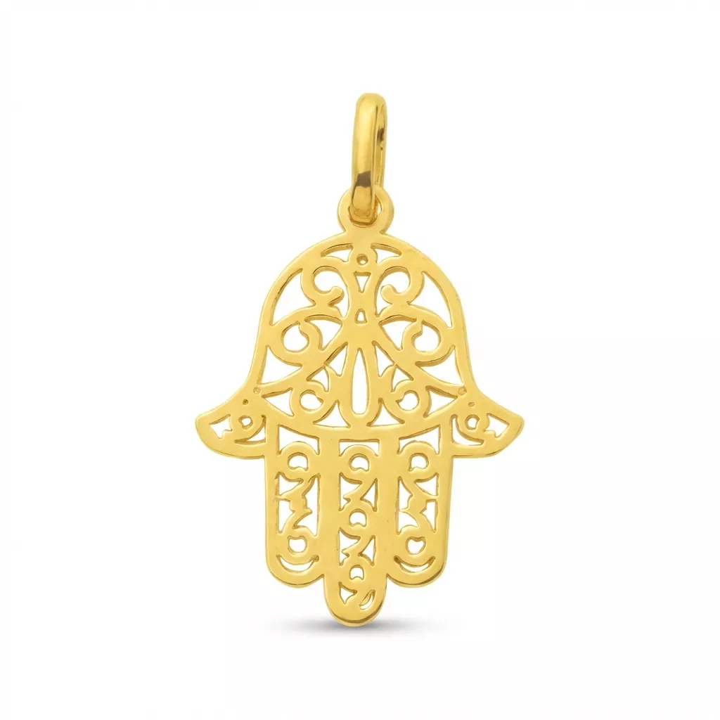 Pendentif Parchemin Plaqué Or Main de Fatma - Pendentif en Plaqué or - Bijoux en Vogue
