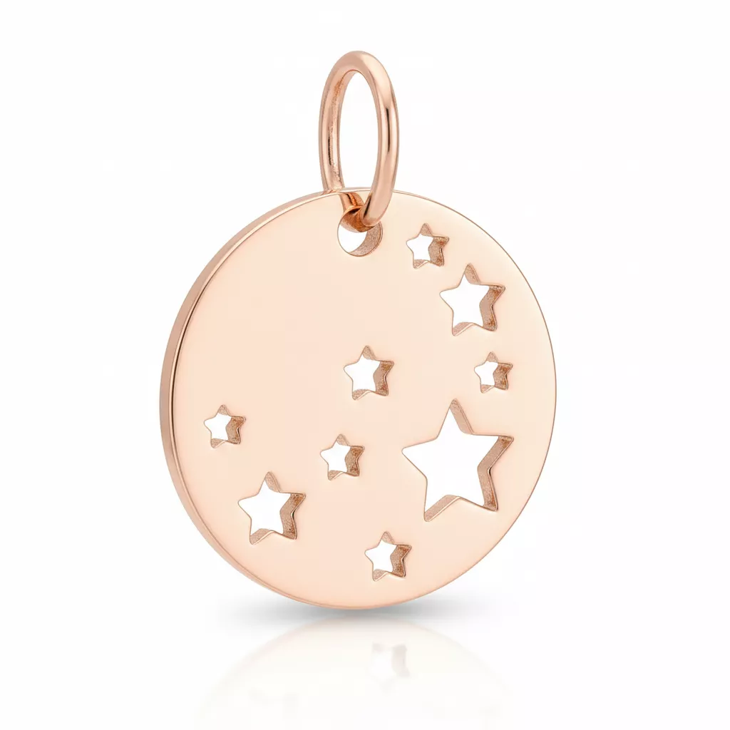 Pendentif Médaille Plaqué Or Rose Étoile - Pendentif en Plaqué or - Bijoux en Vogue