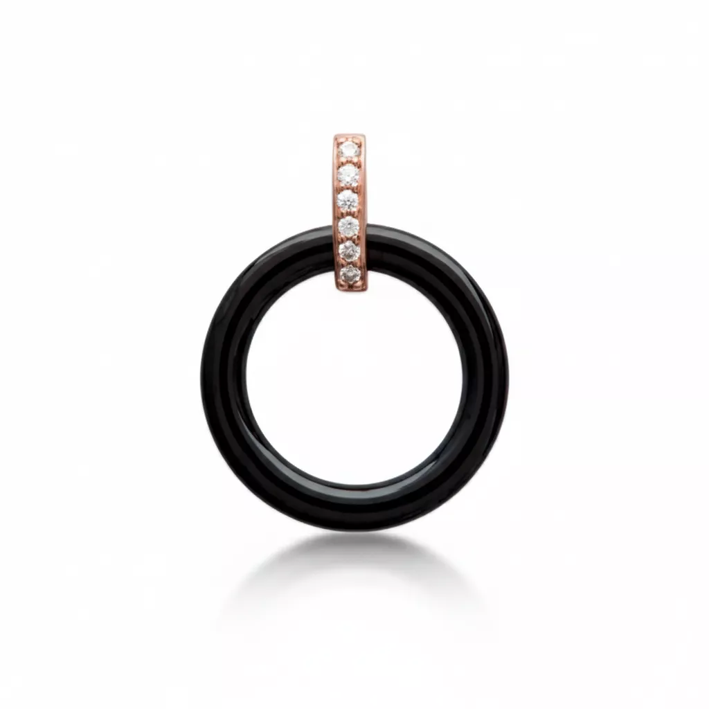 Pendentif Plaqué Or Shakira Rose Céramique Zirconium Couleurs Géométrie - Pendentif en Plaqué or
