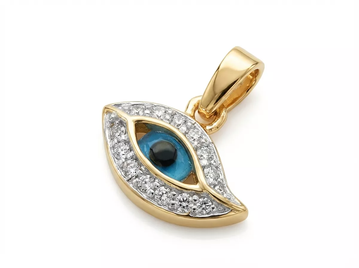 Pendentif Plaqué Or Thadeuse Zirconium Mauvais Oeil - Pendentif en Plaqué or
