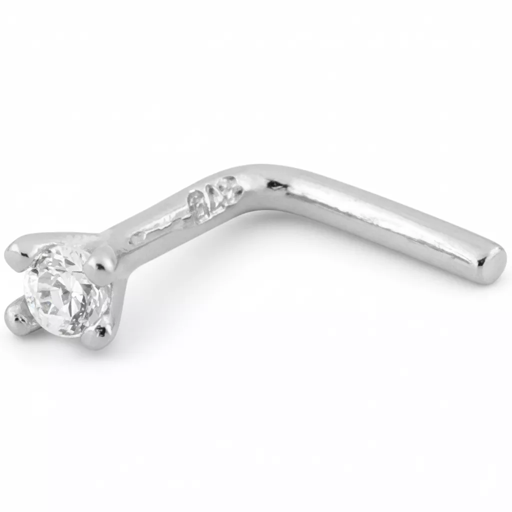 Piercing Nez Or Blanc Diafra Diamant - Piercing en Or 375 9k - Bijoux en Vogue