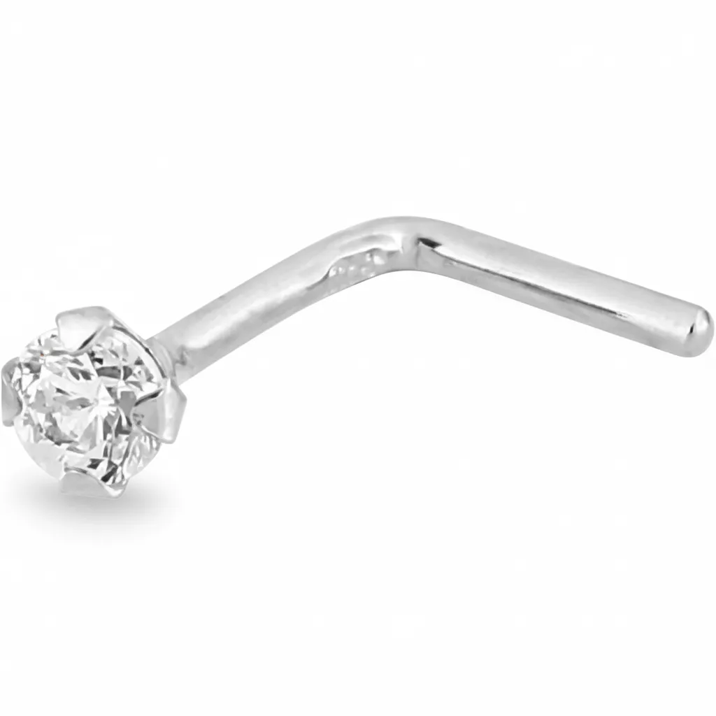 Piercing Nez Or Blanc Hadhba Zirconium - Piercing en Or 375 9k - Bijoux en Vogue