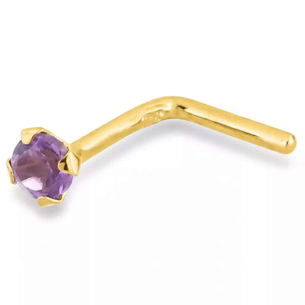 Piercing Nez Or Sylvvette Améthyste - Piercing en Or 375 9k - Bijoux en Vogue